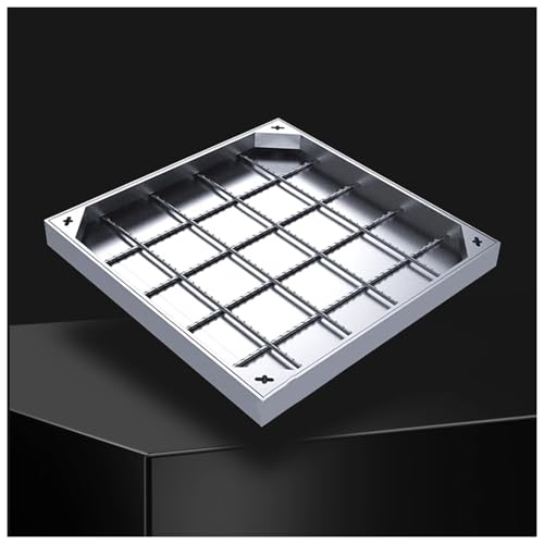 LKSGJSNB Klärgrubenabdeckungen, Quadratische Abwasserabdeckung und -Basis aus Edelstahl, Schachtabdeckung und Rahmen aus Edelstahl(8cm,60 * 60cm/23.6 * 23.6in) von LKSGJSNB