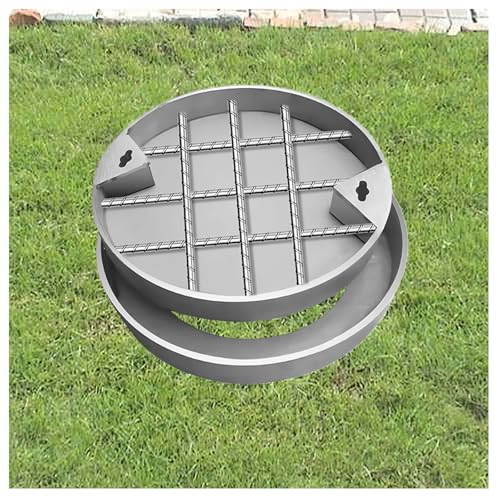 LKSGJSNB Klärgrubenabdeckungen, Runder Schachtdeckel, unsichtbarer Schachtdeckel, Edelstahlrahmen, eingebetteter Beton for Hofpflaster, Parkplatz, Klärgrube(D30cm/11.8in) von LKSGJSNB