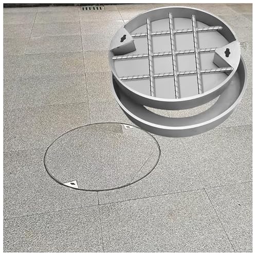 LKSGJSNB Klärgrubenabdeckungen, Runder Schachtdeckel aus Edelstahl for Gras, anpassbarer versenkter Schachtdeckel und Rahmen(D30cm/11.8in) von LKSGJSNB