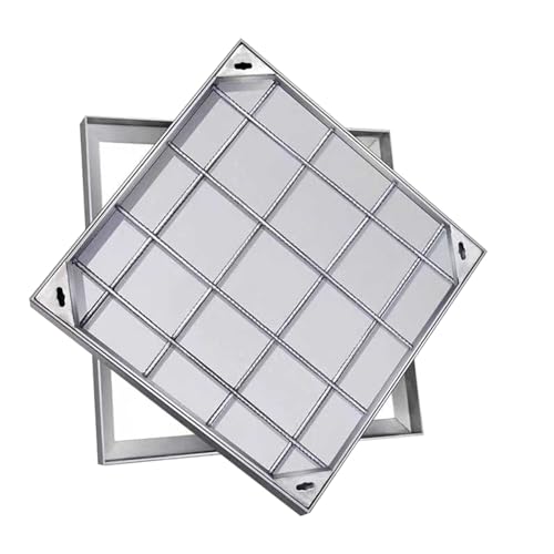 LKSGJSNB Klärgrubenabdeckungen, Schachtabdeckung aus Edelstahl, quadratischer versenkter Klärgrubendeckel mit Sockel, quadratischer dekorativer Kanaldeckel(5cm,30 * 30cm/11.8 * 11.8in) von LKSGJSNB