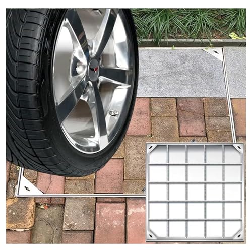 LKSGJSNB Klärgrubenabdeckungen, Schachtabdeckung und Rahmen aus Edelstahl der Spitzenklasse, robuster, versenkter quadratischer Klärgrubendeckel mit Sockel(5cm,30 * 30cm/11.8 * 11.8in) von LKSGJSNB