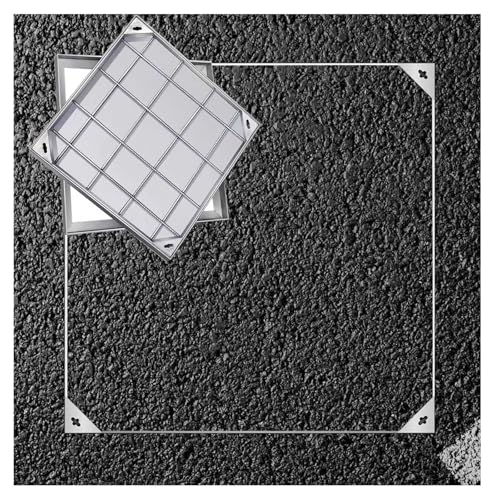 LKSGJSNB Klärgrubenabdeckungen, Unsichtbare, versenkte, quadratische Klärgrubendeckel mit einziehbarem Griff, unsichtbarer Schachtdeckel aus Edelstahl(8cm,30 * 30cm/11.8 * 11.8in) von LKSGJSNB