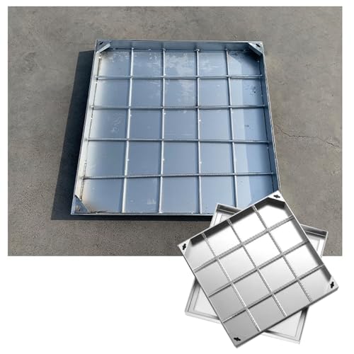 LKSGJSNB Klärgrubenabdeckungen, Unsichtbarer Schachtdeckel und Rahmen aus Edelstahl, Deckel for Klärgruben mit Sockel(5cm,30 * 30cm/11.8 * 11.8in) von LKSGJSNB