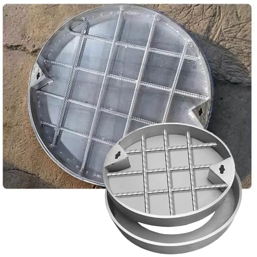 LKSGJSNB Klärgrubenabdeckungen, Unsichtbarer Schachtdeckel und Rahmen aus Edelstahl, eingebetteter Kanaldeckel aus verstärktem Stahl, for Hof/Einfahrt/Gehweg/Parkplatz(D30cm/11.8in) von LKSGJSNB
