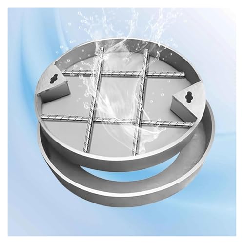 LKSGJSNB Klärgrubenabdeckungen, Unsichtbarer Schachtdeckel und Rahmen aus Edelstahl, versenkter Abwasserdeckel und -sockel aus Edelstahl(D30cm/11.8in) von LKSGJSNB
