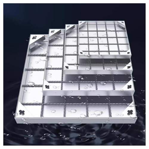 LKSGJSNB Klärgrubenabdeckungen, Unsichtbarer Schachtdeckel und Rahmen aus Edelstahl, versenkter rechteckiger Deckel und Boden for Klärgruben aus Edelstahl(8cm,100 * 100cm/39.3 * 39.3in) von LKSGJSNB