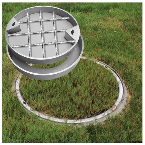 LKSGJSNB Klärgrubenabdeckungen, Versenkte Abwasserabdeckung und -Basis aus Edelstahl, unsichtbare Schachtabdeckung und Rahmen aus Edelstahl(D30cm/11.8in) von LKSGJSNB