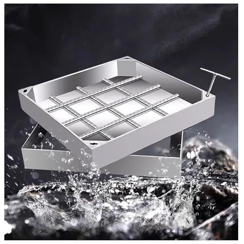 LKSGJSNB Klärgrubenabdeckungen, versenkte Klärgrubenabdeckung mit Rahmen, unsichtbares Design, Abwasserbecken-Abdeckung für Hof, robuster Metall-Inspektionsdeckel für Auffahrt (5 cm, 40 x 40 cm) von LKSGJSNB