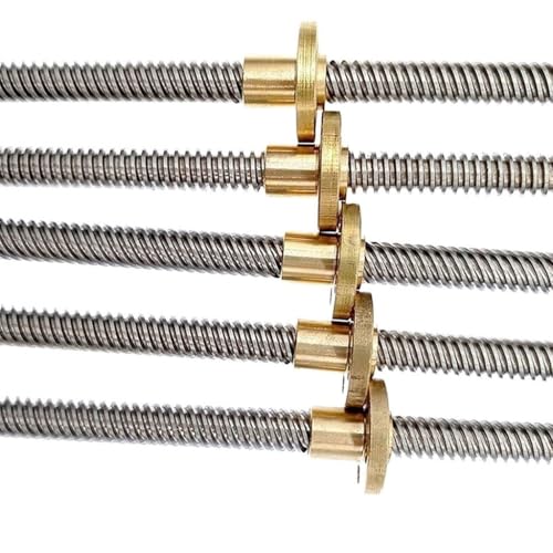 Linearführung, 1 Stück T12-Leitspindel for CNC-3D-Drucker, Steigung 2 mm, Steigung 2 mm, Länge 100 250 300–1000 mm, Trapezstange mit Kupfermutter(900mm) von LKSGJSNB