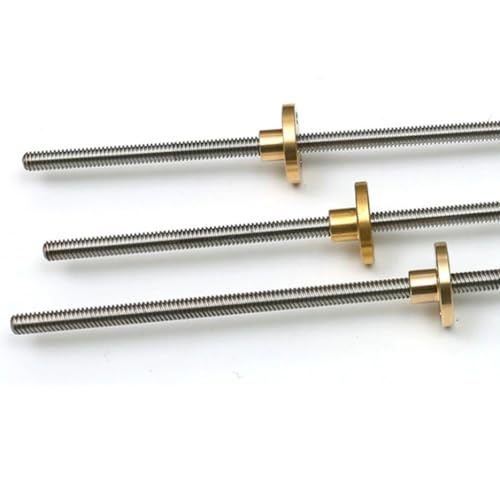 Linearführung, 1 Stück T5-Leitspindel mit Kupfermutter, Gewinde 5 mm, Leitung 1/2/4 mm, 100–1000 mm, Gewindestange for 3D-Drucker-Schrittmotor(Pitch 1mm Lead 1mm,600mm) von LKSGJSNB