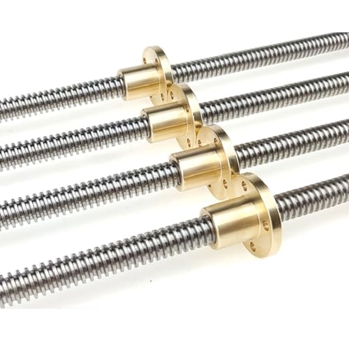 Linearführung, 3D-Druckerteile T16 Leitspindel, 100–1000 mm Breite, 4 mm Leitspindel, 10 mm Trapezgewindespindel mit Kupfermutter, 1 Stück(550mm) von LKSGJSNB