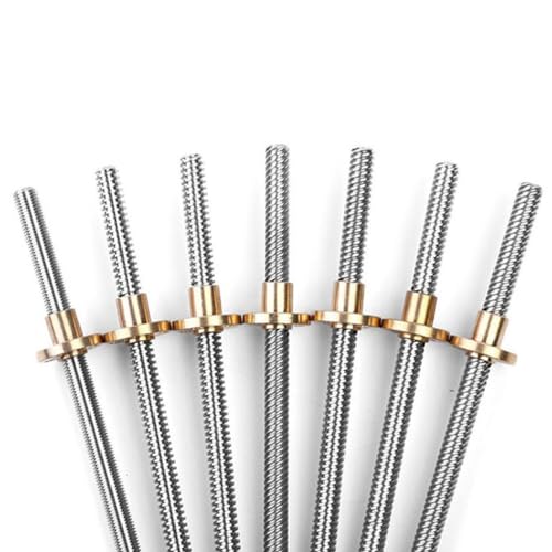 Linearführung, 3D-Druckerteile T8 Leitspindel 100 mm - 350 mm Durchmesser 8 mm Trapezgewindespindeln Kupfermuttern Leitspindelteil, 1 Stück(Lead 10mm,150mm) von LKSGJSNB
