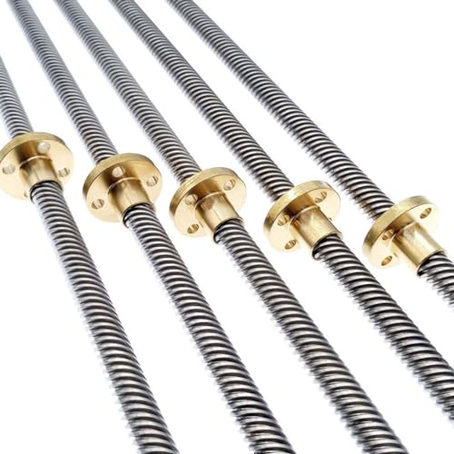 Linearführung, Leitspindel T8 550 mm Linearführung 3D-Druckerteile Spiralsteigung 2 mm 4 mm 8 mm 10 mm 12 mm Trapezgewindespindeln mit Mutter, 1 Stück(Helical Pitch 8mm) von LKSGJSNB