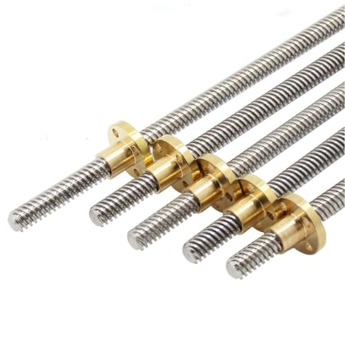Linearführung, T10-Leitspindel aus Edelstahl for CNC-3D-Drucker, Länge 100–1000 mm, Steigung 2, 3, 4, 8, 10, 12, Trapezspindelschraube und Mutter, 1 Stück(700mm,LEAD 4MM) von LKSGJSNB