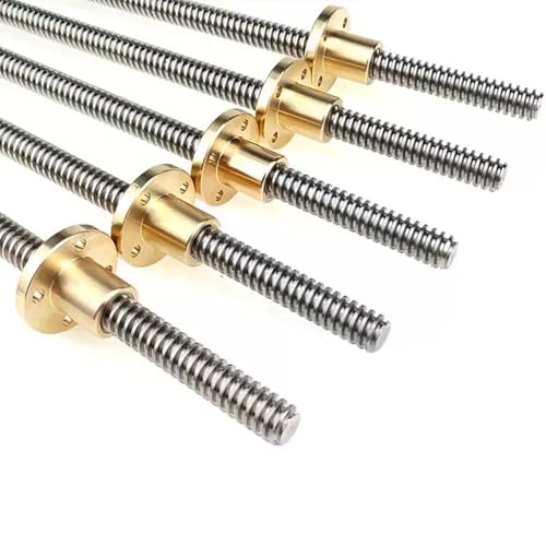 Linearführung, T12 Leitspindel 3D-Drucker, Steigung 2 mm, Steigung 2 mm, Länge 100–1000 mm, Trapezgewindespindel aus Edelstahl mit Kupfermutter, 1 Stück(550mm) von LKSGJSNB