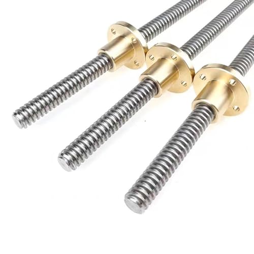 Linearführung, T12 Leitspindel 3D-Druckerteile, Leitspindel 8 mm Steigung 2 mm Länge 100 mm - 600 mm Trapezstange mit Kupfermutter, 1 Stück(200mm) von LKSGJSNB