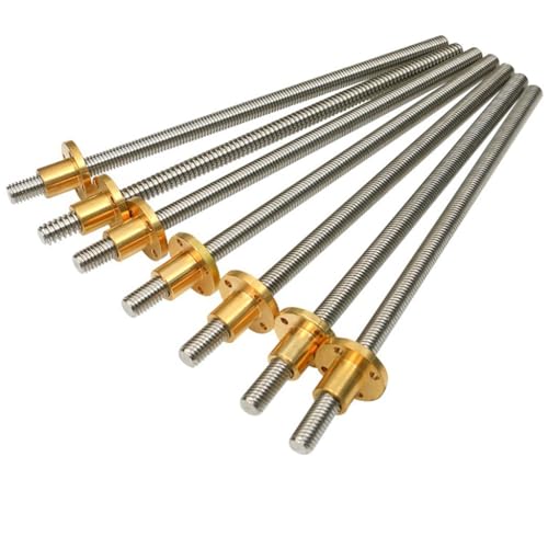 Linearführung, T12-Leitspindel for CNC-3D-Drucker, Steigung 2 mm, Steigung 16 mm, 20 mm, Länge 100–1000 mm, Trapezstange mit Kupfermutter, 1 Stück(600mm,20mm) von LKSGJSNB