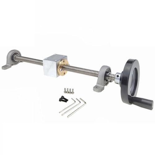 Linearführung, T12-Leitspindel mit Handrad for 3D-Drucker, Durchmesser 12 mm, vertikal/horizontal, Trapezgewindespindel aus Edelstahl 304, 1 Satz(Kp,T12*500MM) von LKSGJSNB