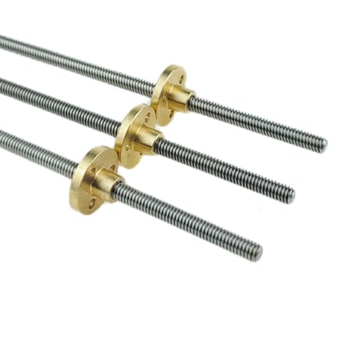 Linearführung, T5-Leitspindel for 3D-Drucker, Gewinde 5 mm, Steigung 2 mm, 150–1000 mm, Trapezstange aus Edelstahl mit Messingmutter, 1 Stück(250mm) von LKSGJSNB