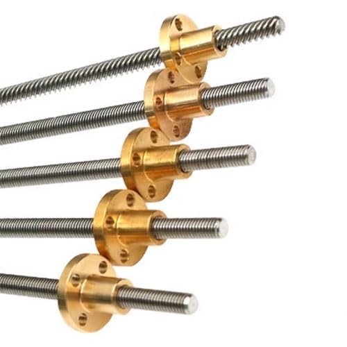 Linearführung, T6-Leitspindel for 3D-Drucker, 100–600 mm Steigung, 1 mm Steigung, 6 mm Trapezgewindespindel aus Edelstahl mit Kupfermutter, 1 Stück(300mm) von LKSGJSNB