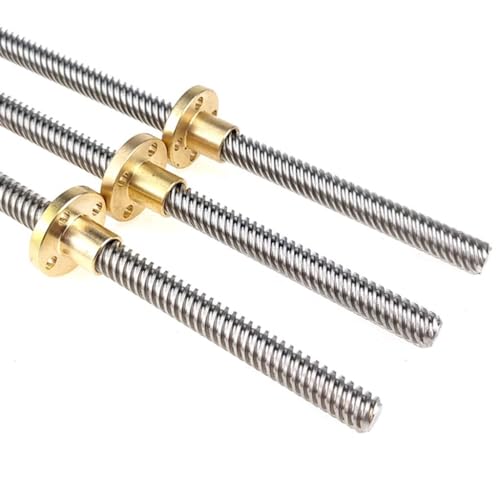 Linearführung, T8-Leitspindel mit Kupfermutter, Steigung 2 mm/4 mm/8 mm, 2 mm Außendurchmesser, 8 mm Länge, 100–500 mm, Leitspindel for CNC-3D-Drucker, 1 Stück(Lead 4mm,100mm) von LKSGJSNB