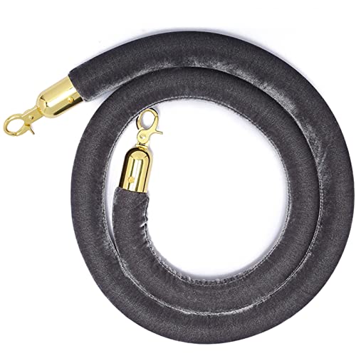 Samt Seil, Seil Sicherheitsbarrieren, Absperrseile for die Kontrolle von Menschenmengen, Absperrseile aus Samt for Warteschlangen, Absperrseile aus Samt for große Eröffnungen in Theatern(Gray2,0.9m/3f von LKSGJSNB
