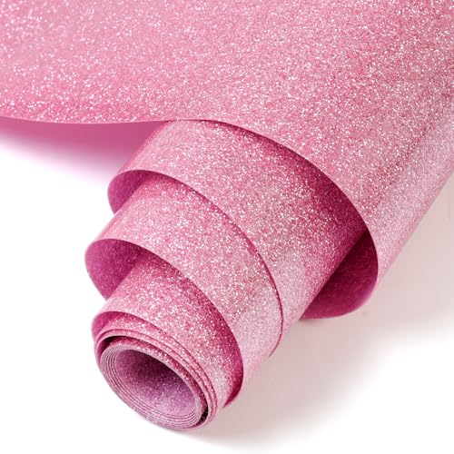 Glitzer Plotterfolie Textil - Heat Transfer Vinyl Transferfolie Plotter Flexfolie (Glitzer Rosa) von LKTINGOV