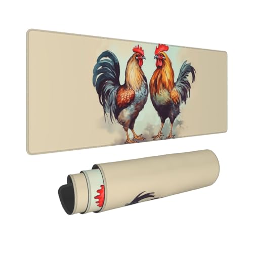 Gaming-Mauspad, erweiterte Volltastaturmatte mit genähten Kanten, Anime, große Schreibtischunterlage mit rutschfester Unterseite, Hahn- und Henne-Mauspad für Gaming und Büro, 80 x 30 cm von LKVNSWERT