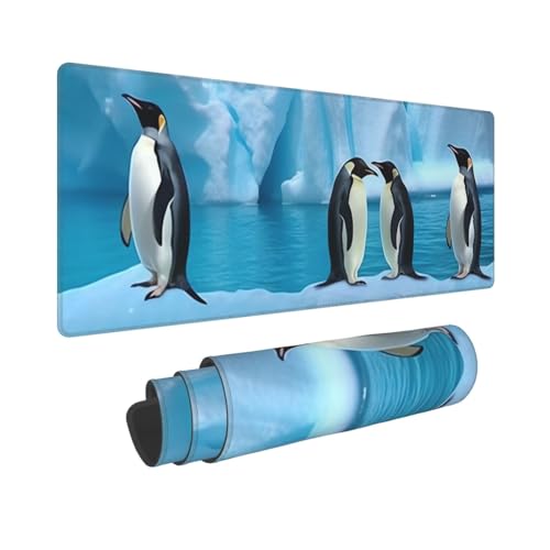 Gaming-Mauspad, erweiterte Volltastaturmatte mit genähten Kanten, Anime, große Schreibtischunterlage mit rutschfester Unterseite, Pinguine auf dem Eisberg, Mauspad für Gaming und Büro, 80 x 30 cm Gaming-Mauspad, erweiterte Volltastaturmatte mit genähten Kanten, Anime, große Schreibtischunterlage mit rutschfester Unterseite, Pinguine auf dem Eisberg, Mauspad für Gaming und Büro, 80 x 30 cm von LKVNSWERT