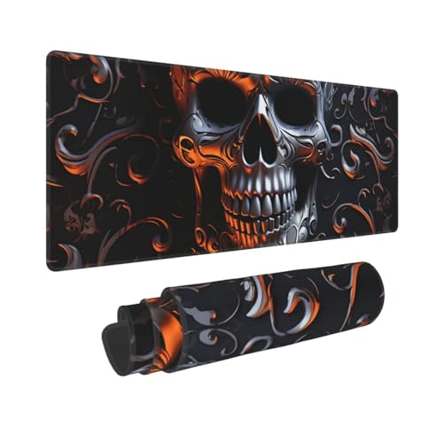 Gaming-Mauspad, erweiterte Volltastaturmatte mit genähten Kanten, Anime, große Schreibtischunterlage mit rutschfester Unterseite, cooles Totenkopf-Grafik-Mauspad für Gaming und Büro, 80 x 30 cm Gaming-Mauspad, erweiterte Volltastaturmatte mit genähten Kanten, Anime, große Schreibtischunterlage mit rutschfester Unterseite, cooles Totenkopf-Grafik-Mauspad für Gaming und Büro, 80 x 30 cm von LKVNSWERT