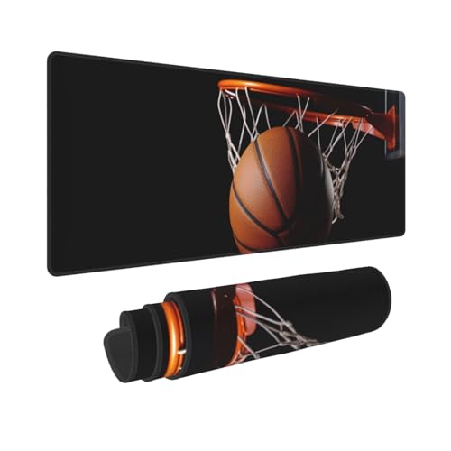 Gaming-Mauspad, erweiterte volle Tastaturmatte mit genähten Kanten, Anime, große Schreibtischunterlage mit rutschfester Unterseite, Basketball-Mauspad für Gaming und Büro, 80 x 30 cm von LKVNSWERT