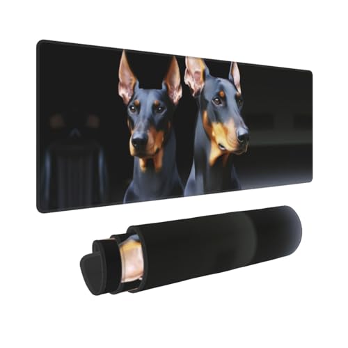 Gaming-Mauspad, erweiterte volle Tastaturmatte mit genähten Kanten, Anime, große Schreibtischunterlage mit rutschfester Unterseite, Dobermann-Mauspad für Gaming und Büro, 80 x 30 cm Gaming-Mauspad, erweiterte volle Tastaturmatte mit genähten Kanten, Anime, große Schreibtischunterlage mit rutschfester Unterseite, Dobermann-Mauspad für Gaming und Büro, 80 x 30 cm von LKVNSWERT