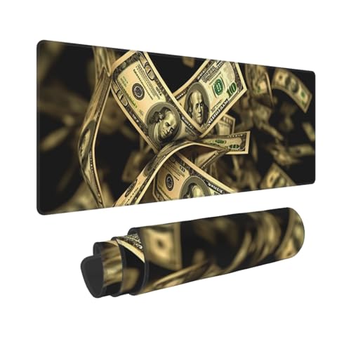 Gaming-Mauspad, erweiterte volle Tastaturmatte mit genähten Kanten, Anime, große Schreibtischunterlage mit rutschfester Unterseite, Dollarzeichen, Geld, Mauspad für Gaming und Büro, 80 x 30 cm Gaming-Mauspad, erweiterte volle Tastaturmatte mit genähten Kanten, Anime, große Schreibtischunterlage mit rutschfester Unterseite, Dollarzeichen, Geld, Mauspad für Gaming und Büro, 80 x 30 cm von LKVNSWERT