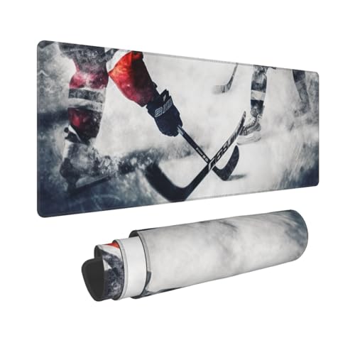 Gaming-Mauspad, erweiterte volle Tastaturmatte mit genähten Kanten, Anime, große Schreibtischunterlage mit rutschfester Unterseite, Eishockey-Kunst-Mauspad für Gaming und Büro, 80 x 30 cm von LKVNSWERT