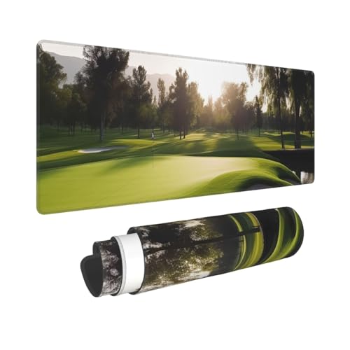 Gaming-Mauspad, erweiterte volle Tastaturmatte mit genähten Kanten, Anime, große Schreibtischunterlage mit rutschfester Unterseite, Golfplatz-Mauspad für Gaming und Büro, 80 x 30 cm von LKVNSWERT