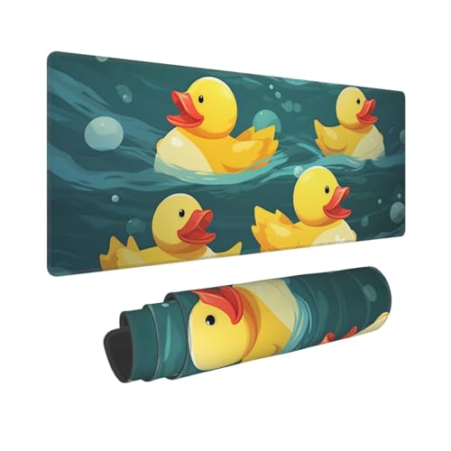 Gaming-Mauspad, erweiterte volle Tastaturmatte mit genähten Kanten, Anime, große Schreibtischunterlage mit rutschfester Unterseite, Gummi-Enten, Mauspad für Gaming und Büro, 80 x 30 cm von LKVNSWERT