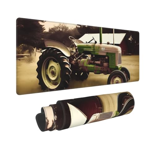 Gaming-Mauspad, erweiterte volle Tastaturmatte mit genähten Kanten, Anime, große Schreibtischunterlage mit rutschfester Unterseite, alter Traktor, Fotofarm, Mauspad für Gaming und Büro, 80 x 30 cm von LKVNSWERT