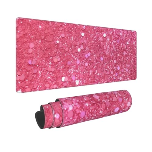Gaming-Mauspad, erweiterte volle Tastaturmatte mit genähten Kanten, Anime, große Schreibtischunterlage mit rutschfester Unterseite, glitzerndes rosa Glitzer, Mauspad für Gaming und Büro, 80 x 30 cm Gaming-Mauspad, erweiterte volle Tastaturmatte mit genähten Kanten, Anime, große Schreibtischunterlage mit rutschfester Unterseite, glitzerndes rosa Glitzer, Mauspad für Gaming und Büro, 80 x 30 cm von LKVNSWERT