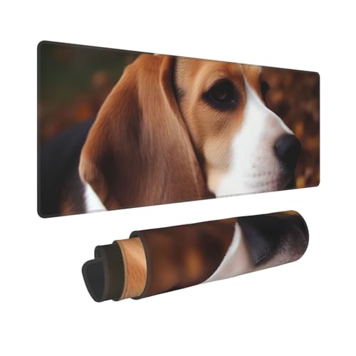 Gaming-Mauspad, erweiterte volle Tastaturmatte mit genähten Kanten, Anime, große Schreibtischunterlage mit rutschfester Unterseite, niedliches Beagle-Mauspad für Gaming und Büro, 80 x 30 cm von LKVNSWERT