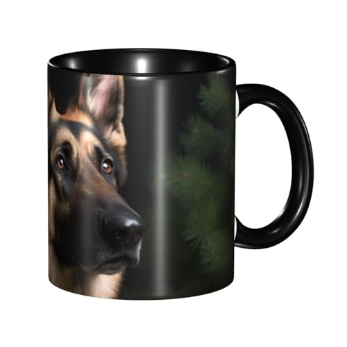 LKVNSWERT Porzellan-Kaffeetasse mit Griff, 325 ml, Kaffeetasse für Büro und Zuhause, Latte-Getränkebecher für Kaffee, Tee und Milch, bunte Innenseite, Keramik-Teetassen für Männer und Frauen von LKVNSWERT