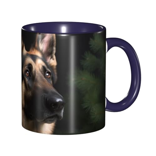 LKVNSWERT Porzellan-Kaffeetasse mit Griff, 325 ml, Kaffeetasse für Büro und Zuhause, Latte-Getränkebecher für Kaffee, Tee und Milch, bunte Innenseite, Keramik-Teetassen für Männer und Frauen von LKVNSWERT