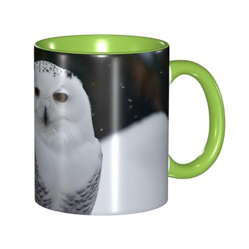 LKVNSWERT Porzellan-Kaffeetasse mit Griff, 325 ml, Schnee-Eule, Kaffeetasse für Büro und Zuhause, Latte-Getränketasse für Kaffee, Tee und Milch, bunte Innenseite, Keramik-Teetassen für Männer und LKVNSWERT Porzellan-Kaffeetasse mit Griff, 325 ml, Schnee-Eule, Kaffeetasse für Büro und Zuhause, Latte-Getränketasse für Kaffee, Tee und Milch, bunte Innenseite, Keramik-Teetassen für Männer und von LKVNSWERT