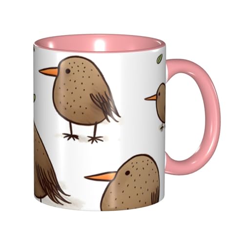 LKVNSWERT Porzellan-Kaffeetasse mit Griff, 325 ml, niedliche Kaffeetasse mit Kiwi-Vögeln für Büro und Zuhause, Latte-Getränketasse für Kaffee, Tee und Milch, bunte Innenseite, Keramik-Teetassen für LKVNSWERT Porzellan-Kaffeetasse mit Griff, 325 ml, niedliche Kaffeetasse mit Kiwi-Vögeln für Büro und Zuhause, Latte-Getränketasse für Kaffee, Tee und Milch, bunte Innenseite, Keramik-Teetassen für von LKVNSWERT