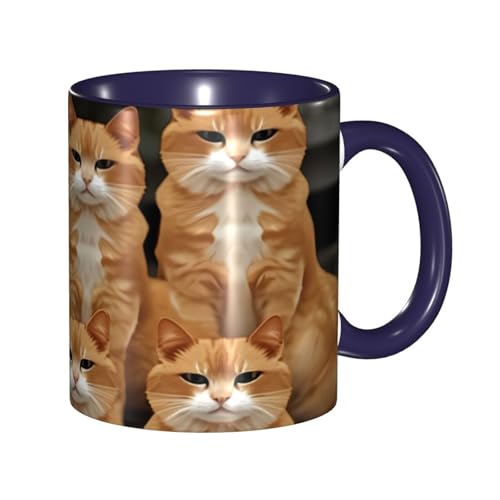 LKVNSWERT Porzellan-Kaffeetasse mit Griff, 325 ml, orangefarbene Katzen, Kaffeetasse für Büro und Zuhause, Latte-Getränketasse für Kaffee, Tee und Milch, bunte Innenseite, Keramik-Teetassen für Männer LKVNSWERT Porzellan-Kaffeetasse mit Griff, 325 ml, orangefarbene Katzen, Kaffeetasse für Büro und Zuhause, Latte-Getränketasse für Kaffee, Tee und Milch, bunte Innenseite, Keramik-Teetassen für Männer von LKVNSWERT