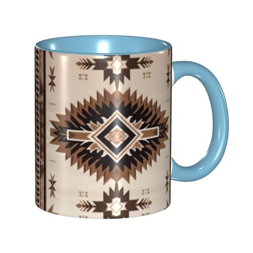 LKVNSWERT Porzellan-Kaffeetasse mit Griff, Kaffeetasse für Büro und Zuhause, Latte-Getränketasse für Kaffee, Tee und Milch, bunte Innenseite, Keramik-Teetassen für Männer und Frauen, 325 ml von LKVNSWERT
