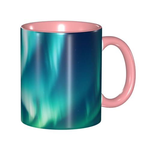 LKVNSWERT Porzellan-Kaffeetasse mit Griff, Nordlichter-Kaffeetasse für Büro und Zuhause, Latte-Getränketasse für Kaffee, Tee und Milch, bunte Innenseite, Keramik-Teetassen für Männer und Frauen LKVNSWERT Porzellan-Kaffeetasse mit Griff, Nordlichter-Kaffeetasse für Büro und Zuhause, Latte-Getränketasse für Kaffee, Tee und Milch, bunte Innenseite, Keramik-Teetassen für Männer und Frauen von LKVNSWERT