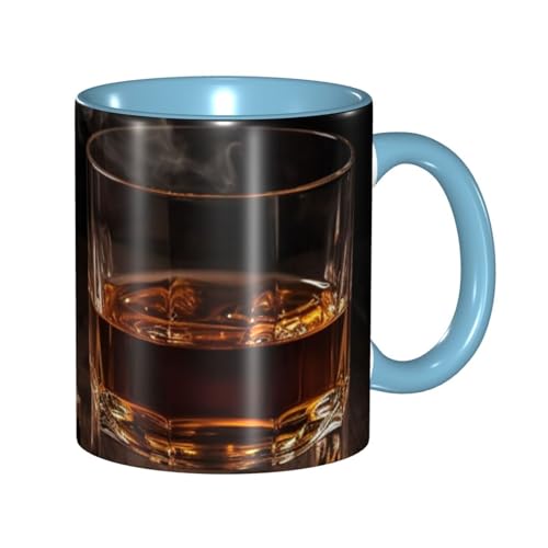 LKVNSWERT Porzellan-Kaffeetasse mit Griff, Zigarren- und Whisky-Kaffeetasse für Büro und Zuhause, Latte-Getränketasse für Kaffee, Tee und Milch, bunte Innenseite, Keramik-Teetassen für Männer und LKVNSWERT Porzellan-Kaffeetasse mit Griff, Zigarren- und Whisky-Kaffeetasse für Büro und Zuhause, Latte-Getränketasse für Kaffee, Tee und Milch, bunte Innenseite, Keramik-Teetassen für Männer und von LKVNSWERT