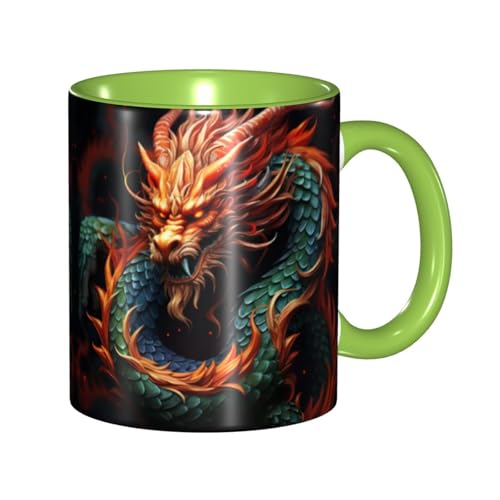 LKVNSWERT Porzellan-Kaffeetasse mit Griff, chinesischer Drache, Kaffeetasse für Büro und Zuhause, Latte-Getränketasse für Kaffee, Tee und Milch, bunte Innenseite, Keramik-Teetassen für Männer und LKVNSWERT Porzellan-Kaffeetasse mit Griff, chinesischer Drache, Kaffeetasse für Büro und Zuhause, Latte-Getränketasse für Kaffee, Tee und Milch, bunte Innenseite, Keramik-Teetassen für Männer und von LKVNSWERT