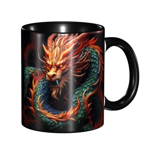 LKVNSWERT Porzellan-Kaffeetasse mit Griff, chinesischer Drache, Kaffeetasse für Büro und Zuhause, Latte-Getränketasse für Kaffee, Tee und Milch, bunte Innenseite, Keramik-Teetassen für Männer und LKVNSWERT Porzellan-Kaffeetasse mit Griff, chinesischer Drache, Kaffeetasse für Büro und Zuhause, Latte-Getränketasse für Kaffee, Tee und Milch, bunte Innenseite, Keramik-Teetassen für Männer und von LKVNSWERT