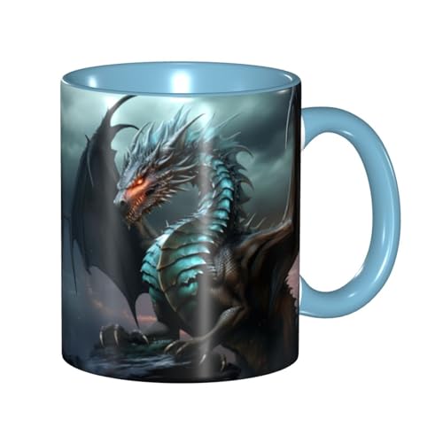 LKVNSWERT Porzellan-Kaffeetasse mit Griff, coole Drachen-Kaffeetasse für Büro und Zuhause, Latte-Getränketasse für Kaffee, Tee und Milch, bunte Innenseite, Keramik-Teetassen für Männer und Frauen LKVNSWERT Porzellan-Kaffeetasse mit Griff, coole Drachen-Kaffeetasse für Büro und Zuhause, Latte-Getränketasse für Kaffee, Tee und Milch, bunte Innenseite, Keramik-Teetassen für Männer und Frauen von LKVNSWERT